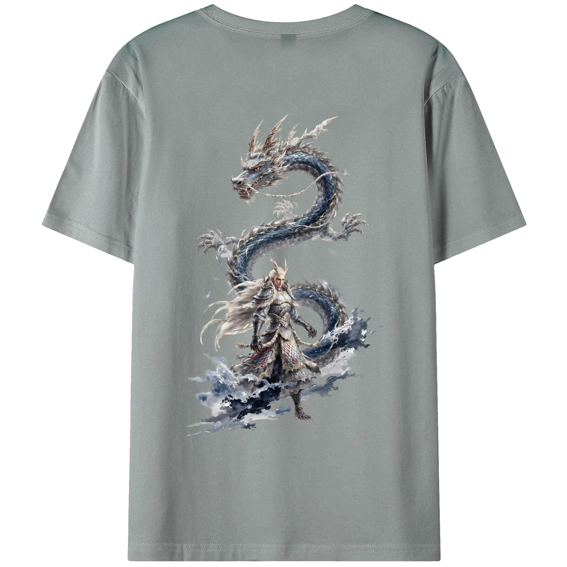 （画像用） Ne Zha 2 ナタ 魔童の大暴れ 綿100％ メンズ半袖Tシャツ（バックプリント） 通気性